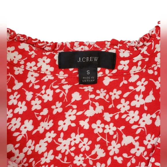 J. Crew Floral Button Front Tiered Shirtdress Tossed Bouquet Cottagecore - Picture 10 of 13